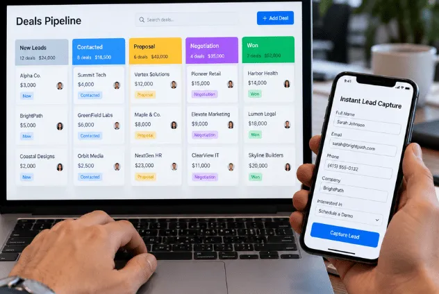 Lakeshore Marine Contracting website and booking dashboard mockup
