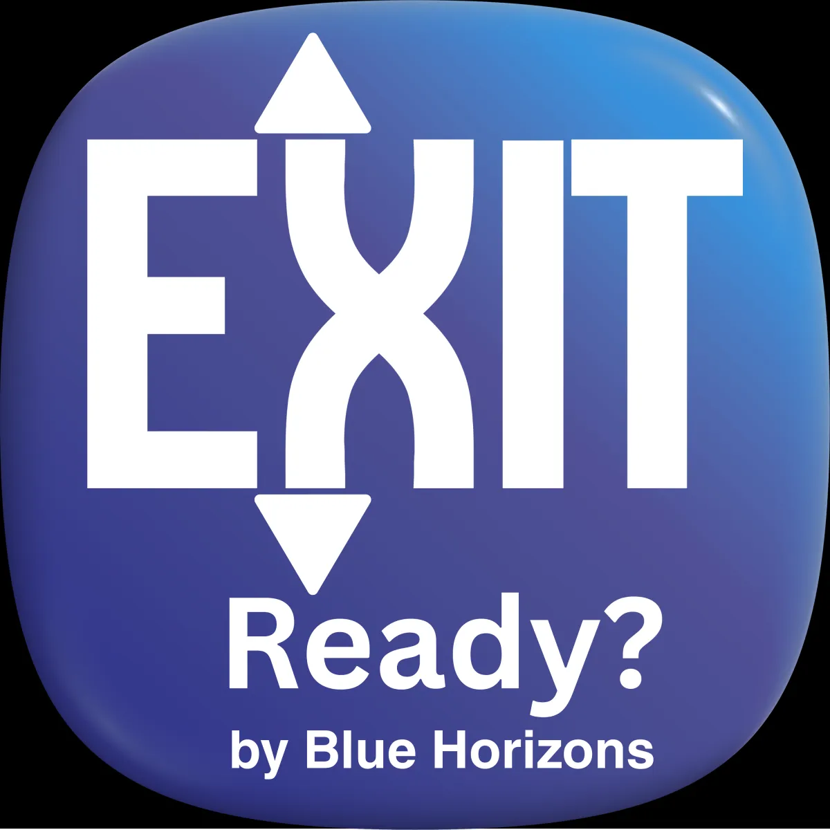 Exit eady Logo on a blue button background