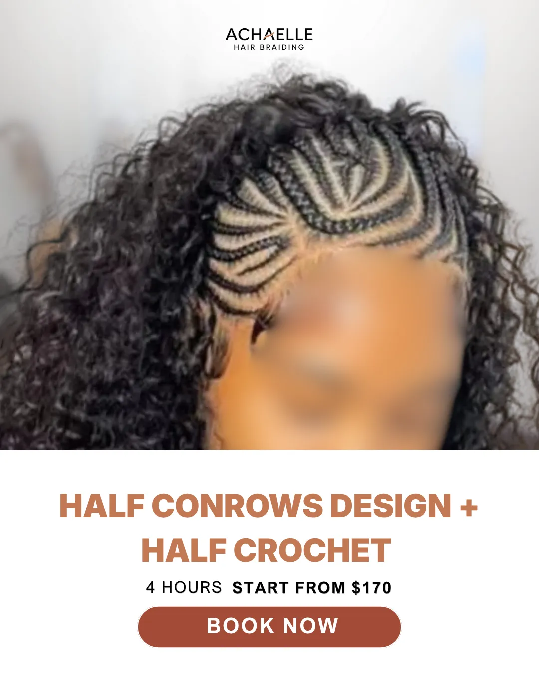 HALF CONROWS + HALF CROHET BRAIDS