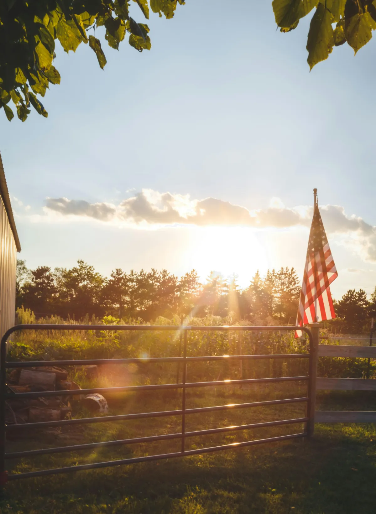 Patriotic image symbolizing opportunity and hard work