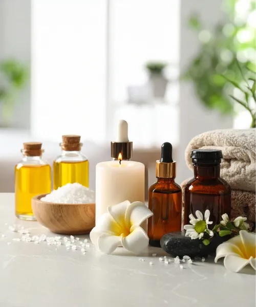 Relaxing spa atmosphere and wellness products at Precia Aesthetics Vienna Virginia
