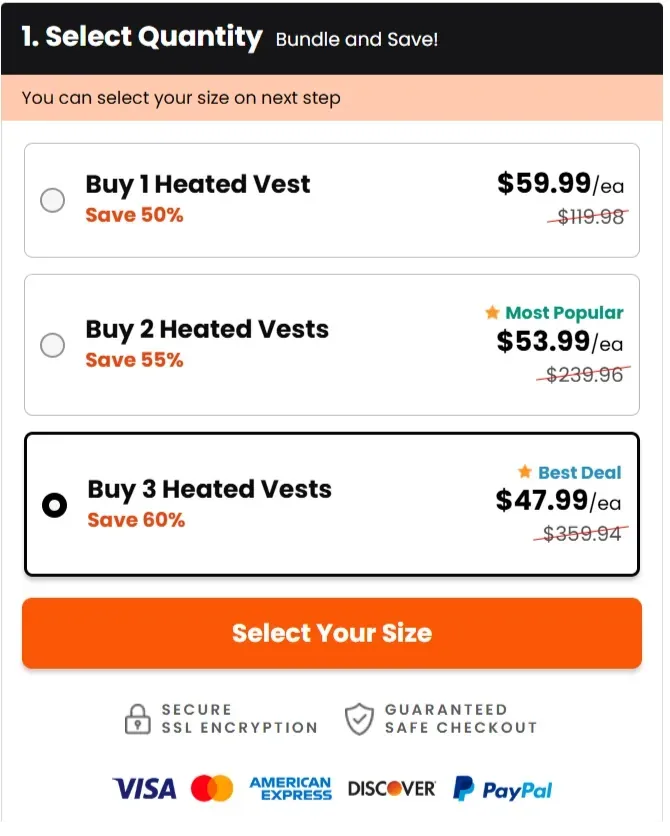 Solana Gear Heated Vest pricetable 