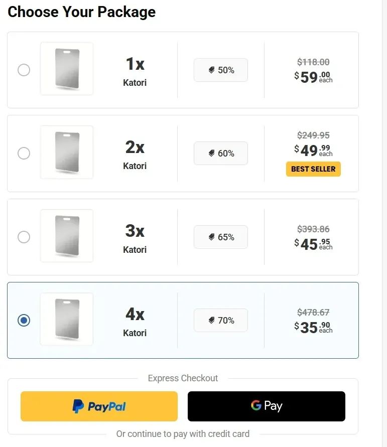 Katori Cutting Board pricetable 