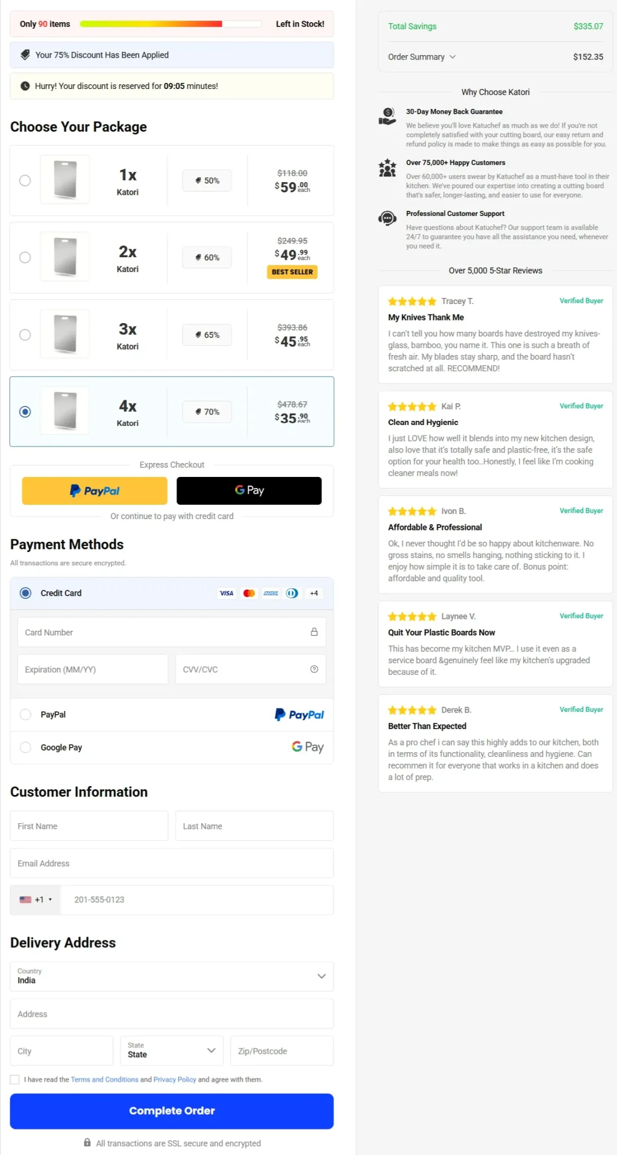 Katori Pure Titanium Cutting Board checkout