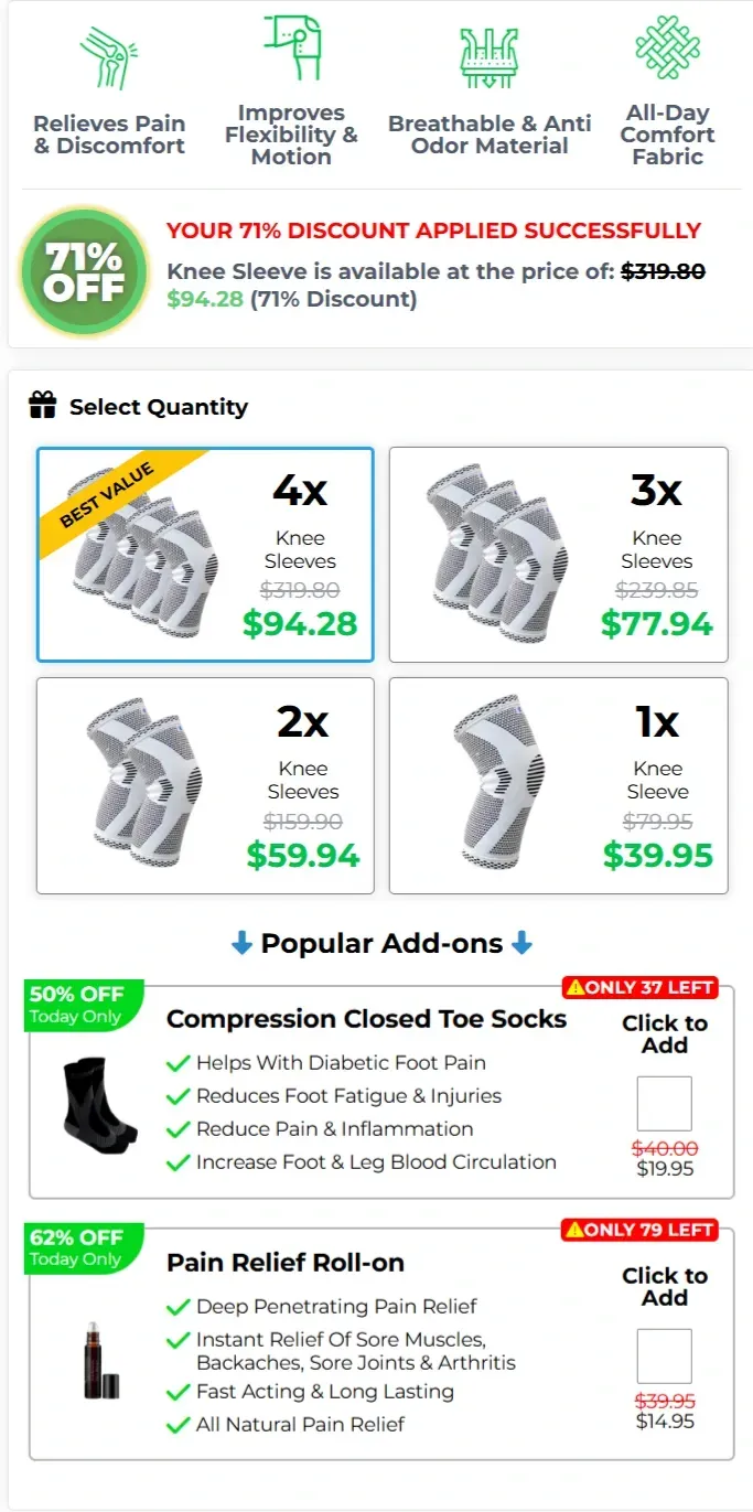 Compressa Knee Sleeve pricetable 