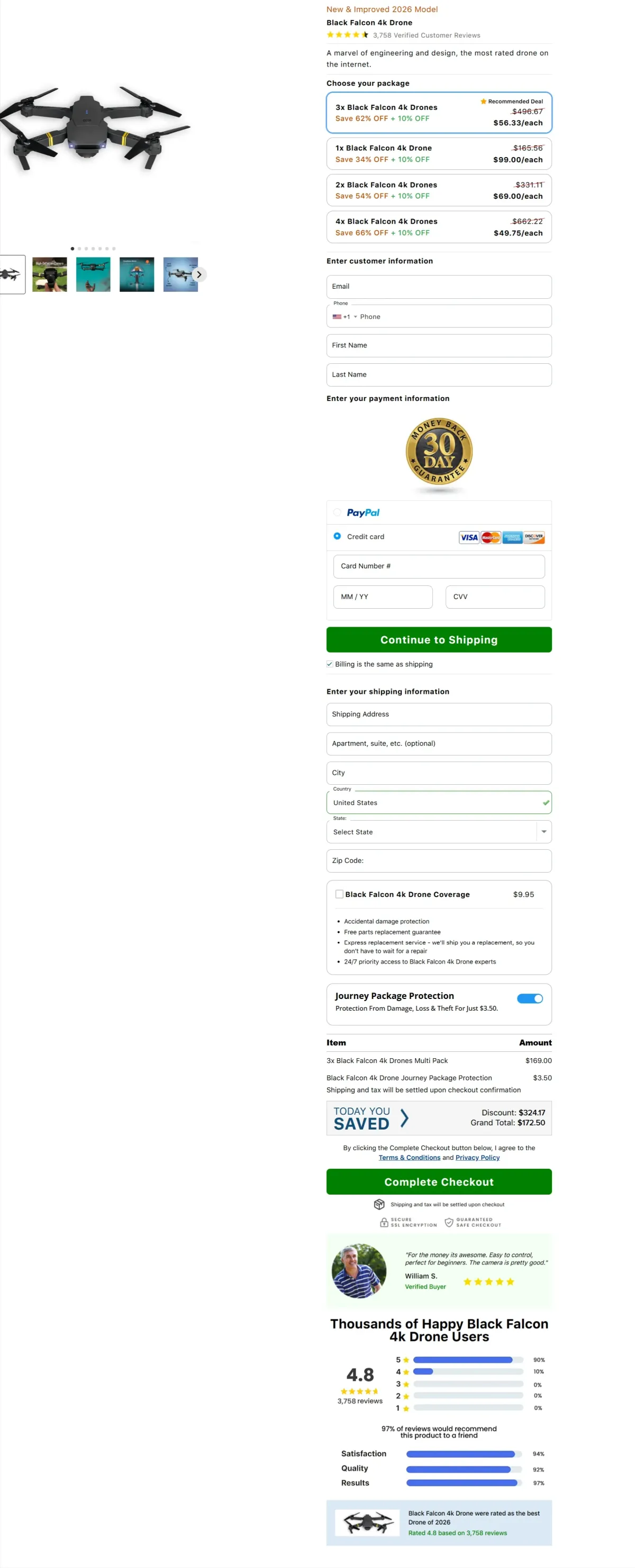 Black Falcon Drone checkout