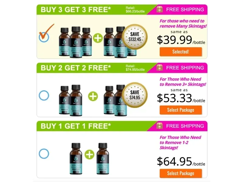 TagFree Skin Tag Remover pricing