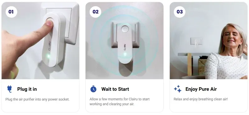 Steps to use Clairu Air Purifier