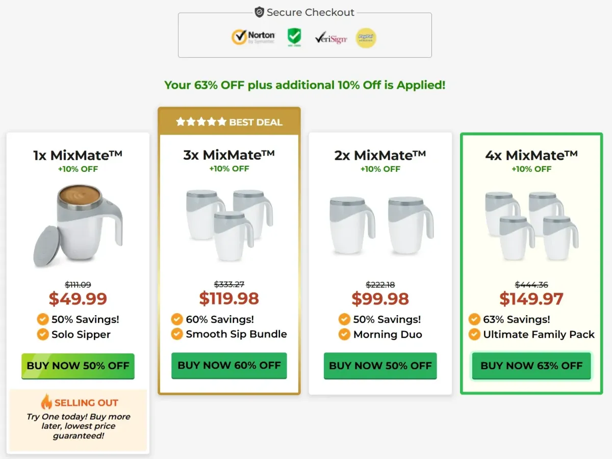 MixMate Mug  Pricetable