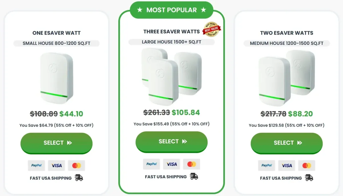 Esaver Watt pricing