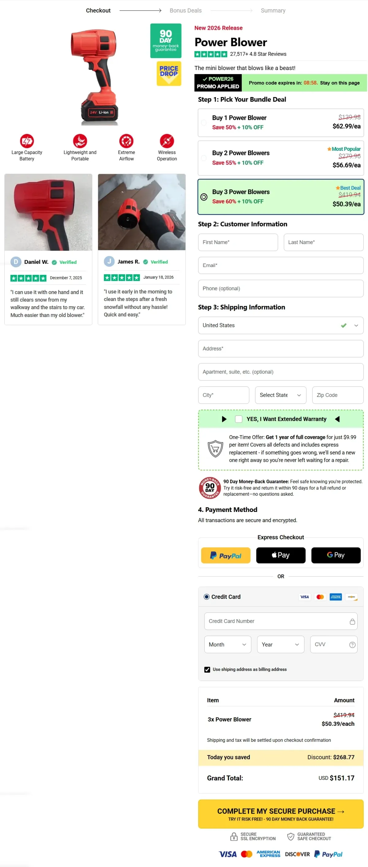 Wood Ranger Blower checkout