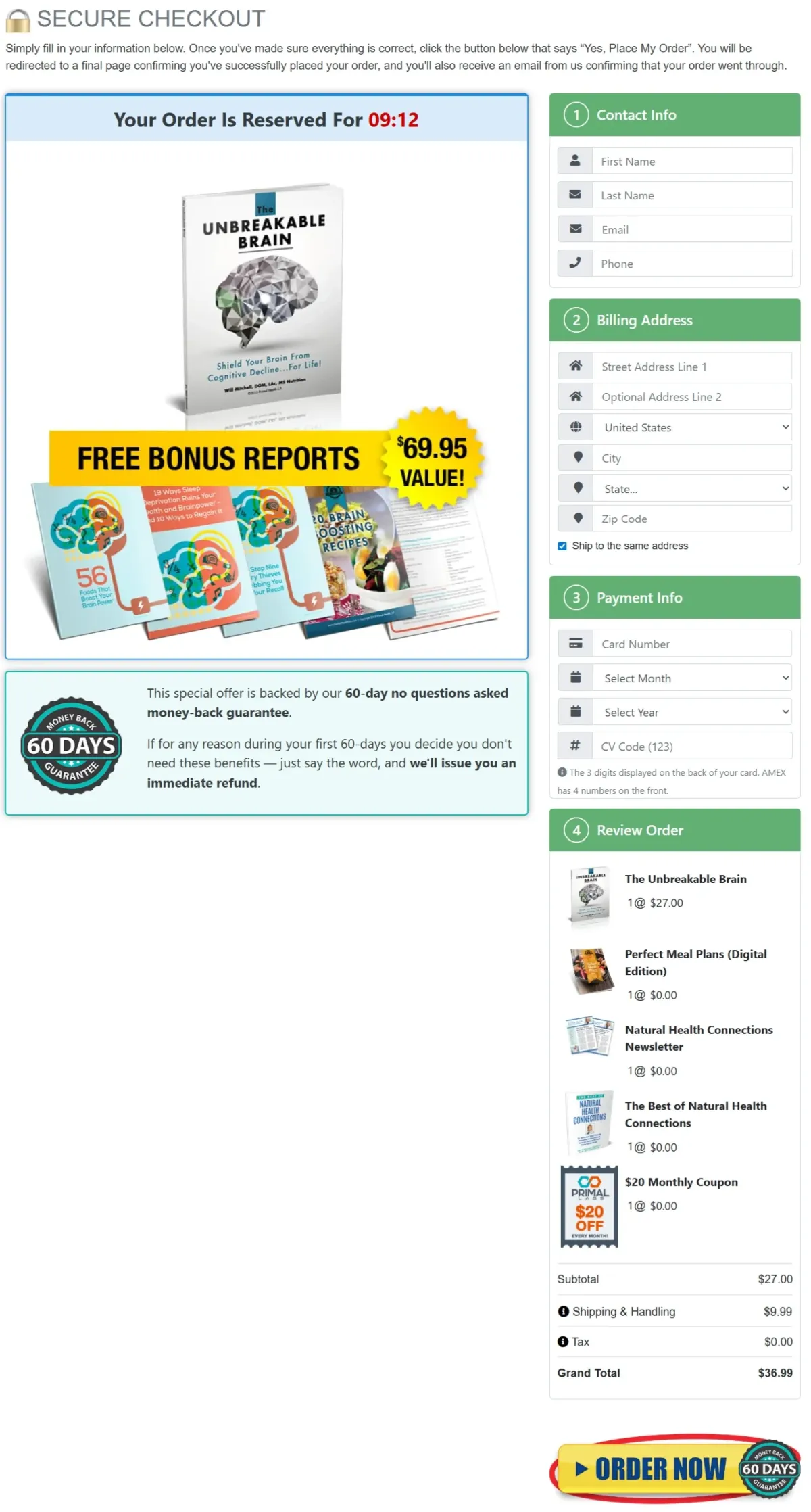 Unbreakable Brain Book Checkout