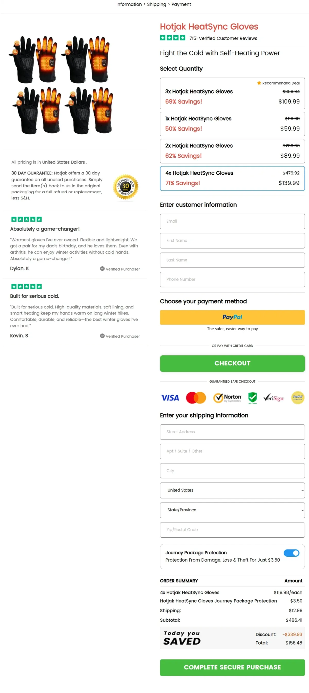 HotJak HeatSync Gloves checkout