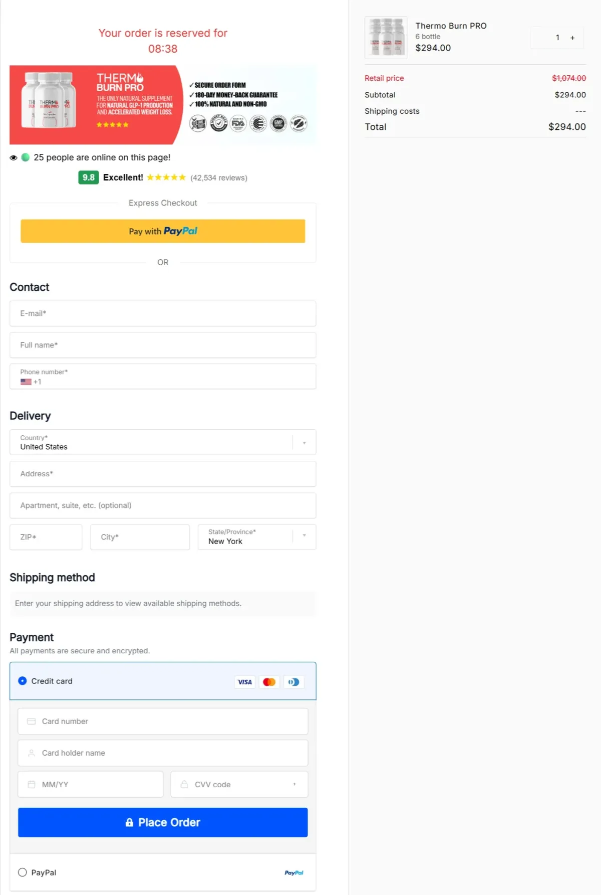  Thermoburn Pro checkout