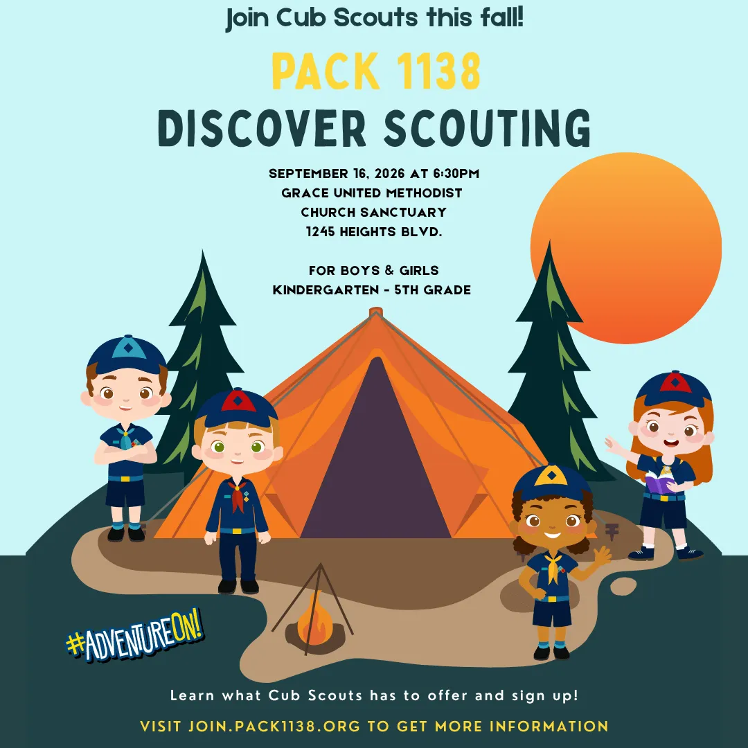 Join Cub Scouts this fall! PACK 1138 DISCOVER SCOUTING #ADVENTUREON!