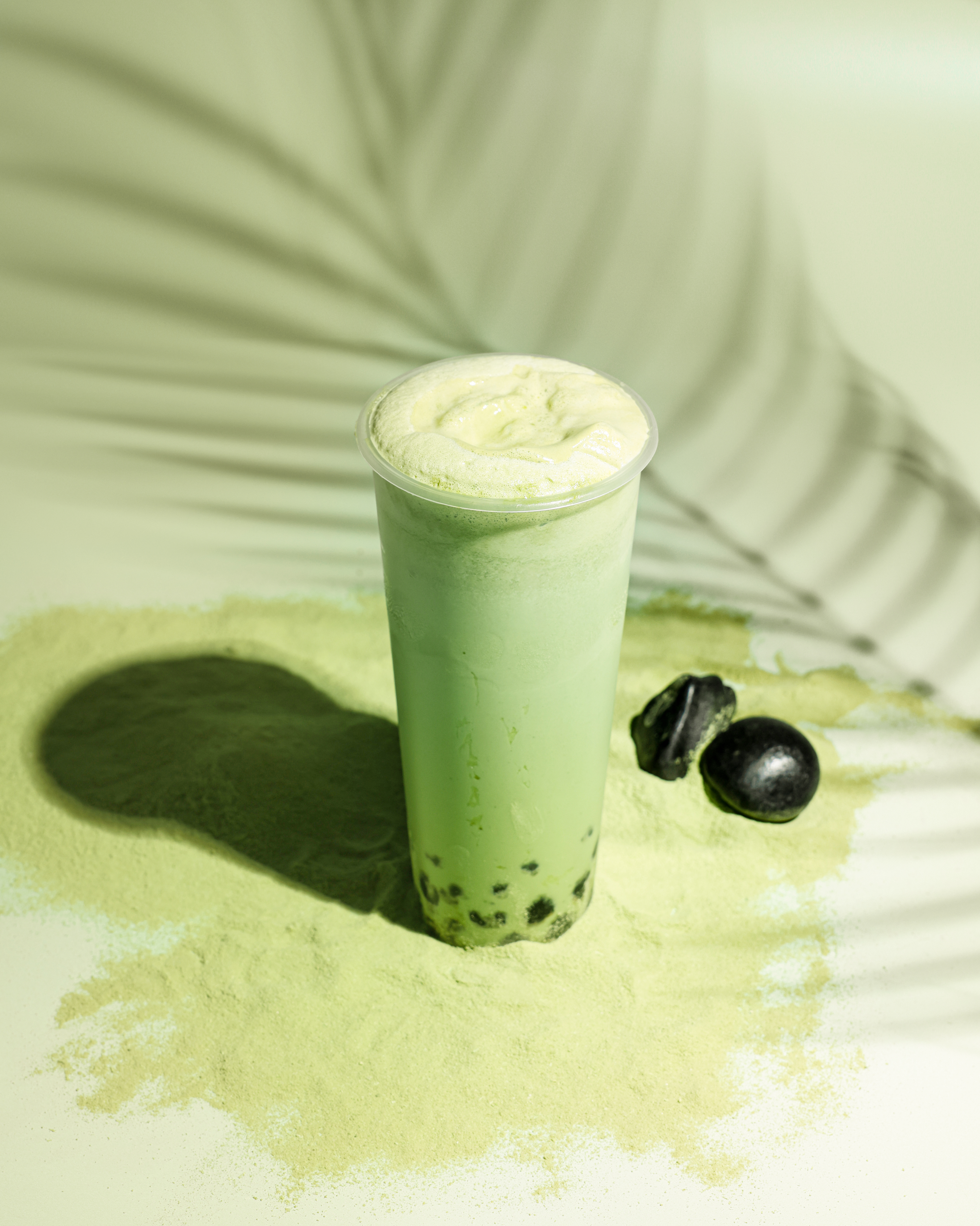 Matcha Latte with Bubbles