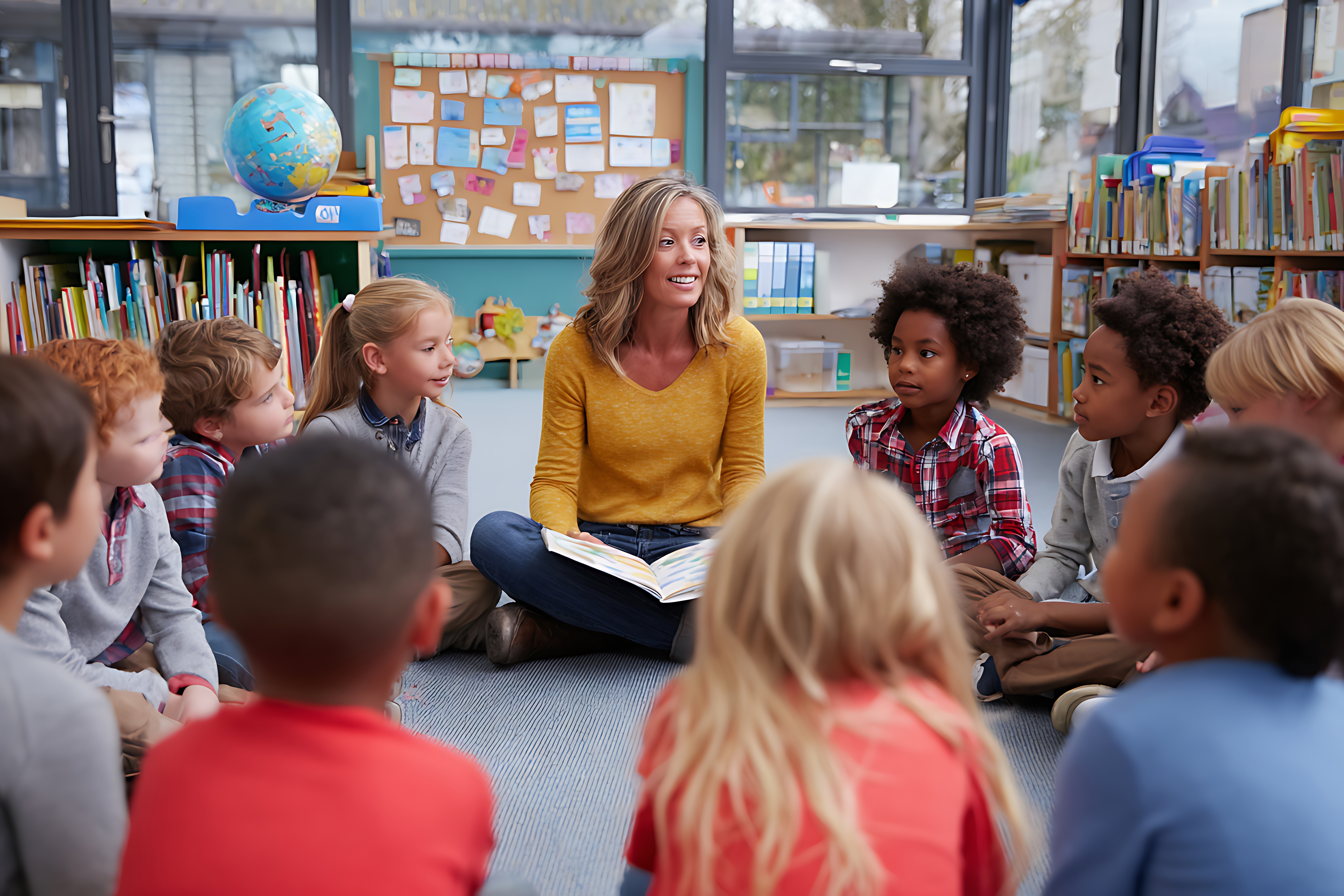 Elementary students learning life principles