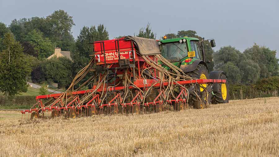 Crop establishment drilling equipment operating in West Coast paddock
