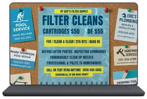 Alt: Pool filter cleaning blueprint showing step by step income system