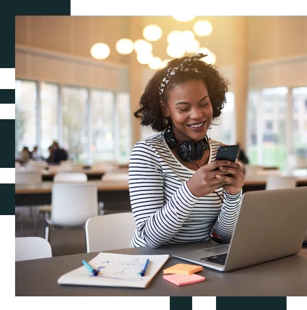 woman looking at phone