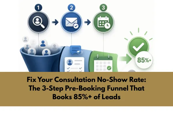 Fix Your Consultation No-Show Rate: The 3-Step Pre-Booking Funnel That Books 85%+ of Leads