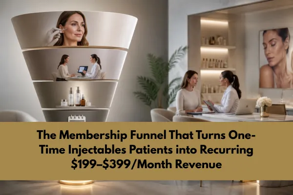 The Membership Funnel That Turns One-Time Injectables Patients into Recurring $199–$399/Month Revenue