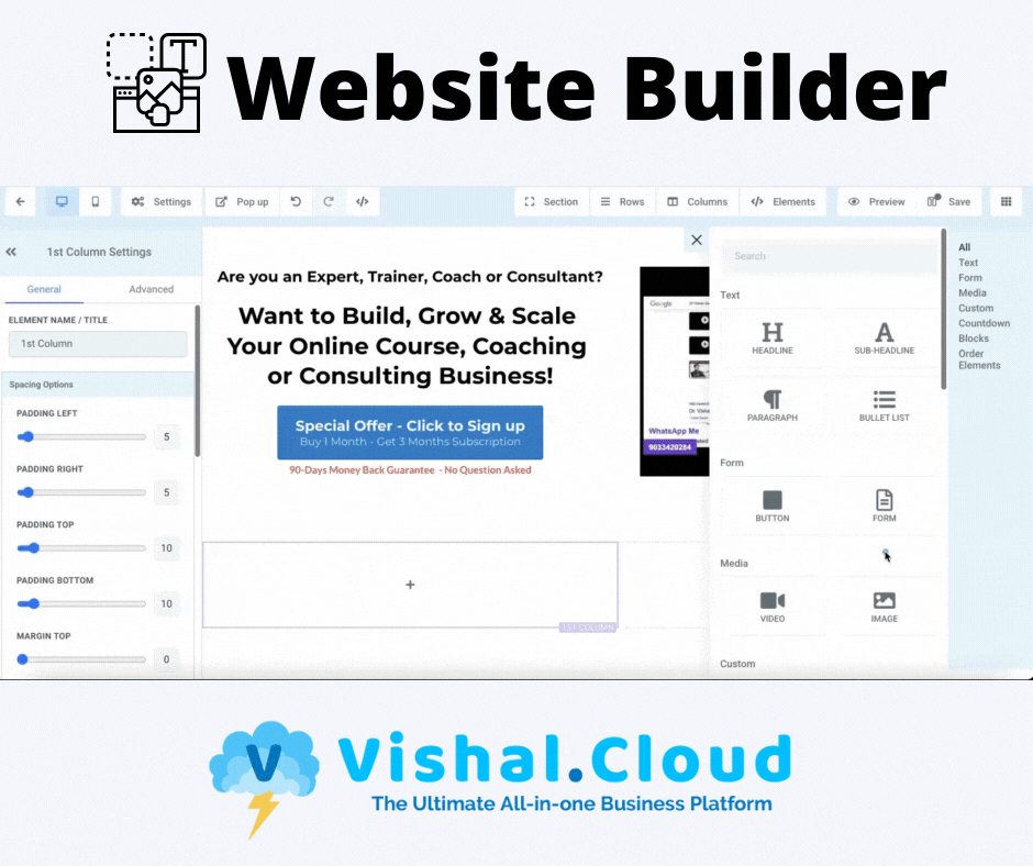 Vishal.Cloud - Website Builder 