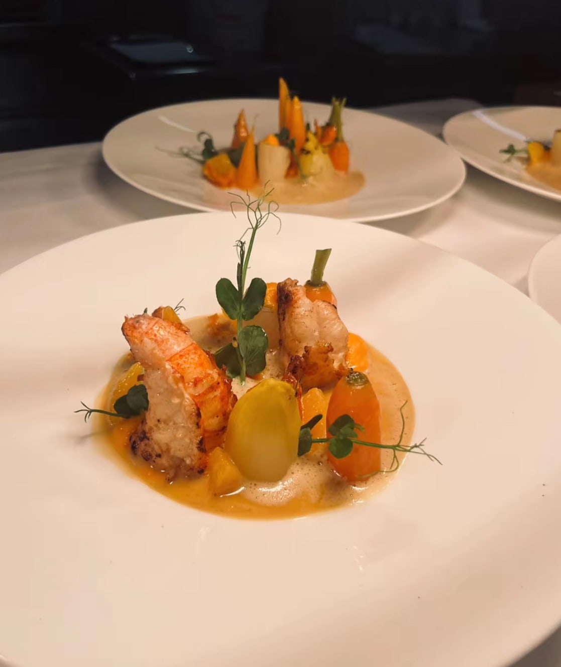 lobster bisque fine dining dish private chef London elegant plating