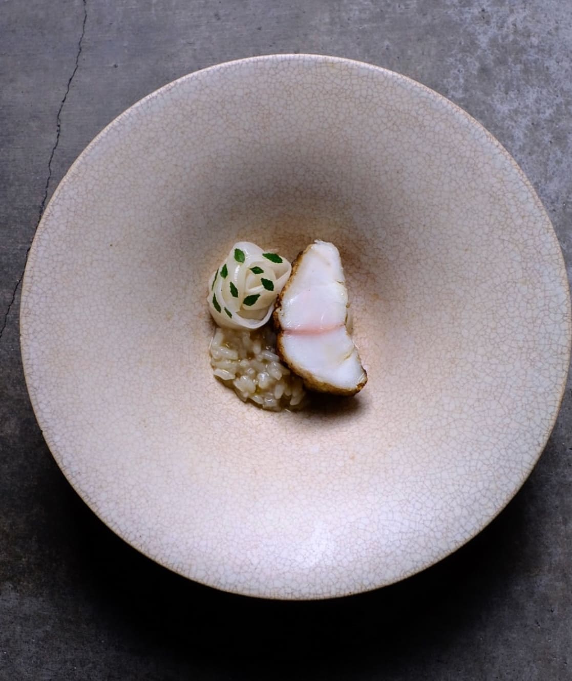 monkfish spelt fine dining private chef London elegant plating
