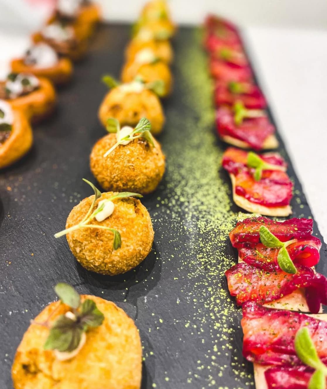 gourmet canapé selection private chef London event catering fine dining