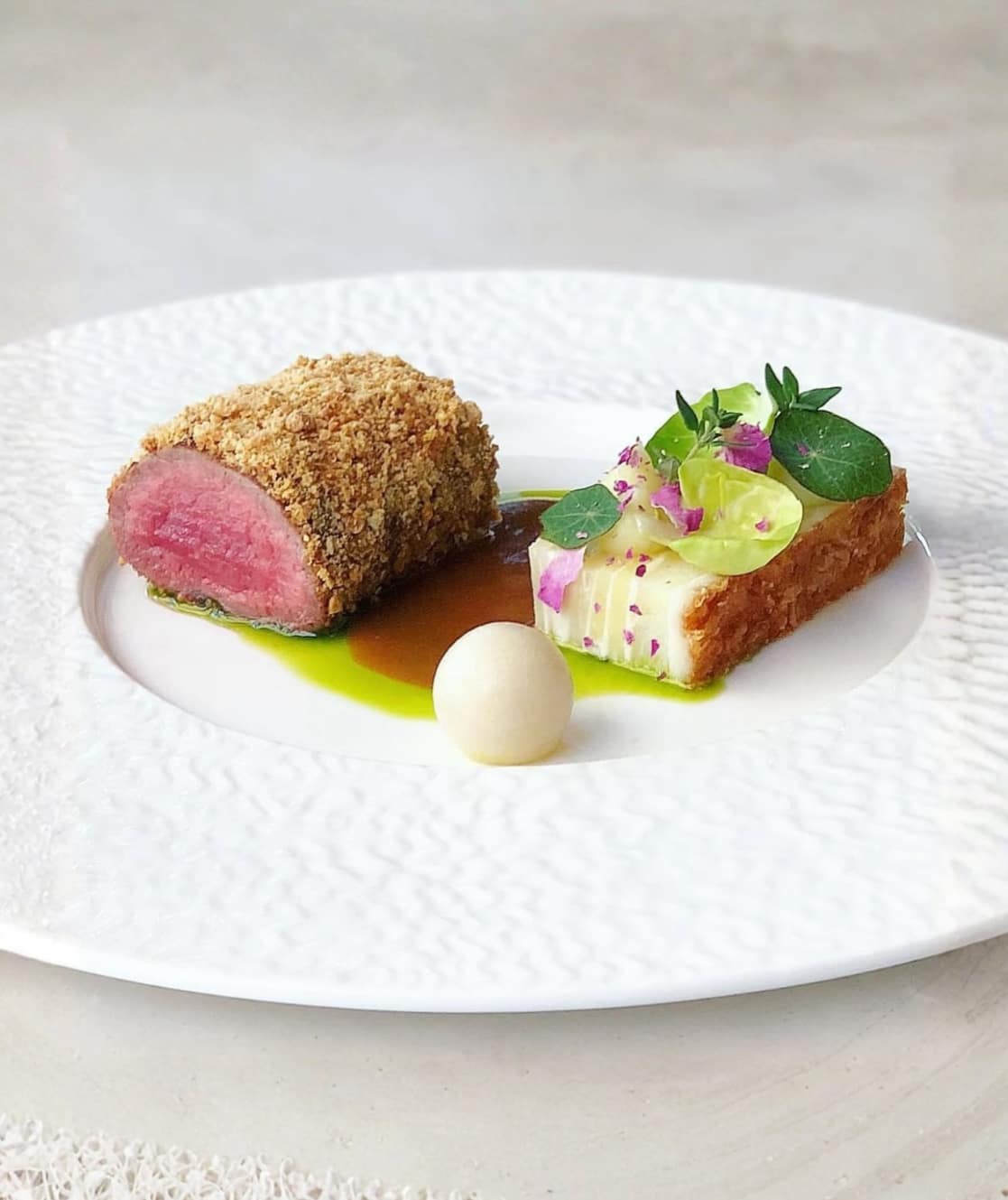 venison pommes anna fine dining private chef London elegant plating