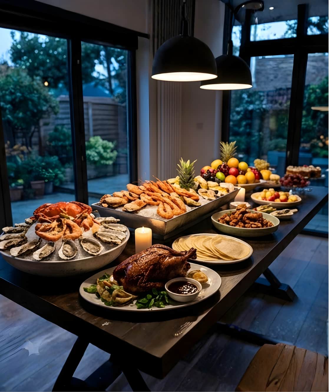 luxury buffet private chef London event catering elegant table spread