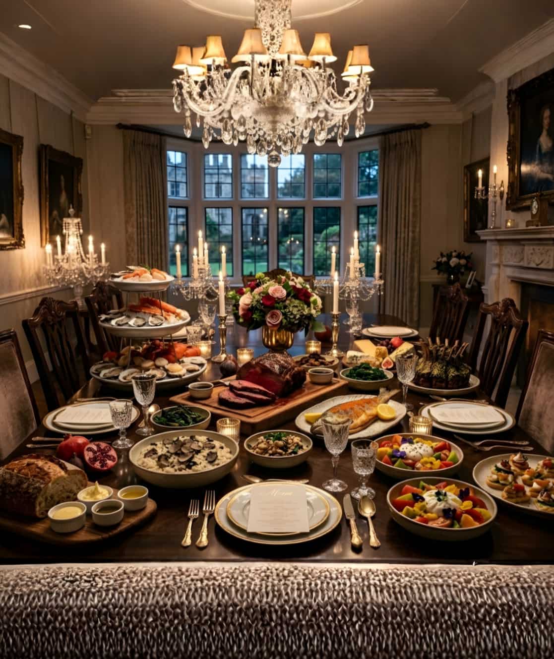 luxury dinner table private chef London candlelight fine dining setup