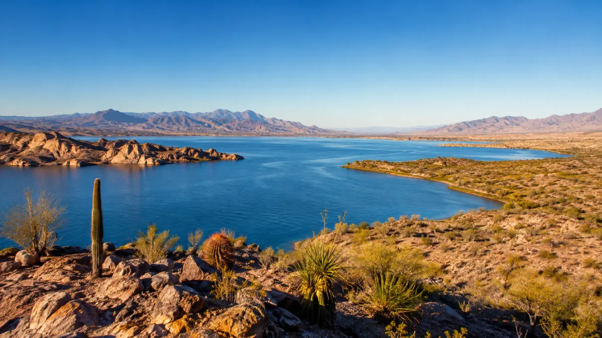 Lake Havasu City and the surrounding Mohave County desert in Arizona