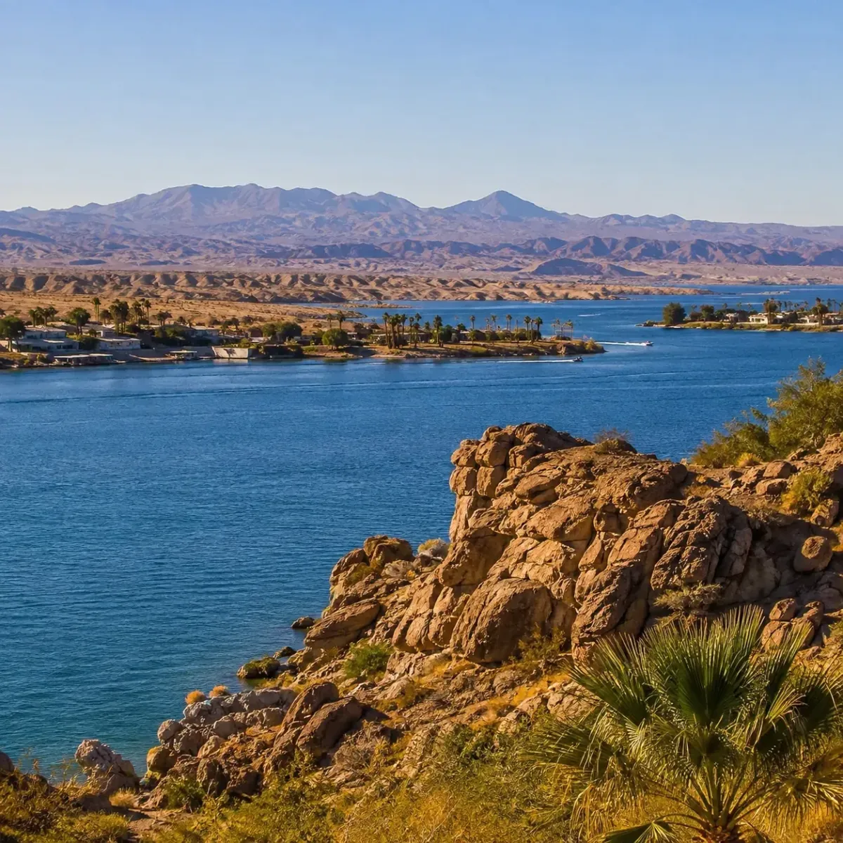 Lake Havasu City and the surrounding Mohave County desert in Arizona