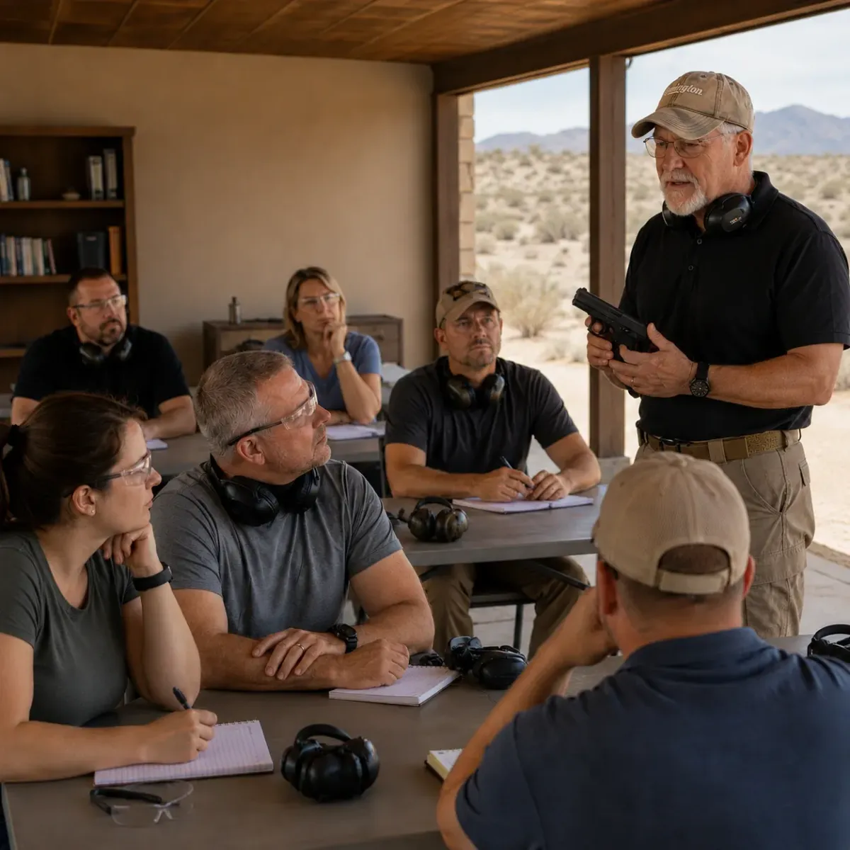 Adult students attending USCCA concealed carry and home defense instruction