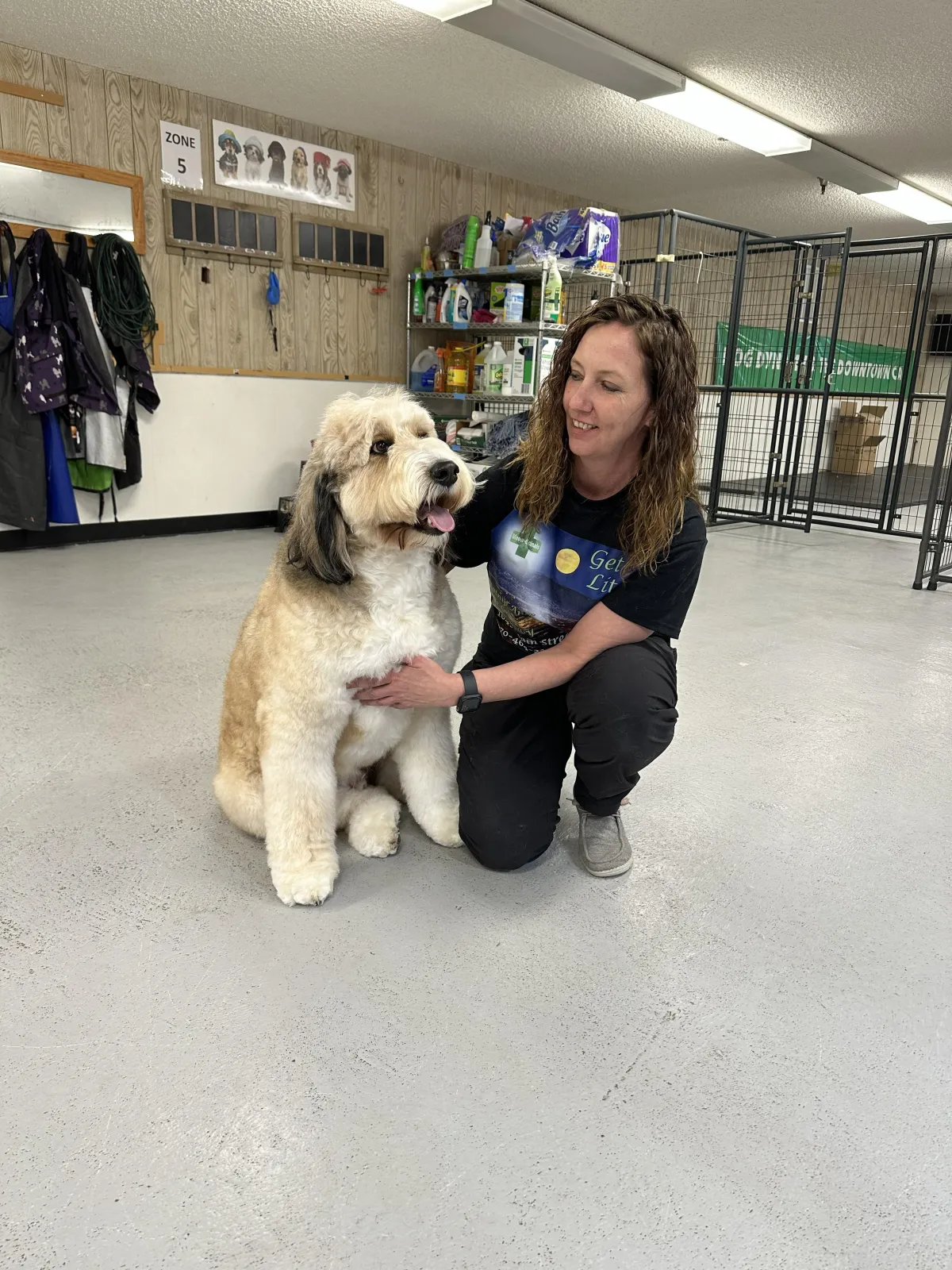 a dog rolling around on its back on the floor