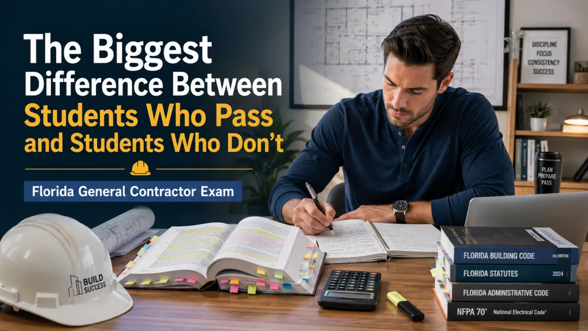 The Biggest Difference Between Students Who Pass the Florida General Contractor Exam and Students Who Don’t