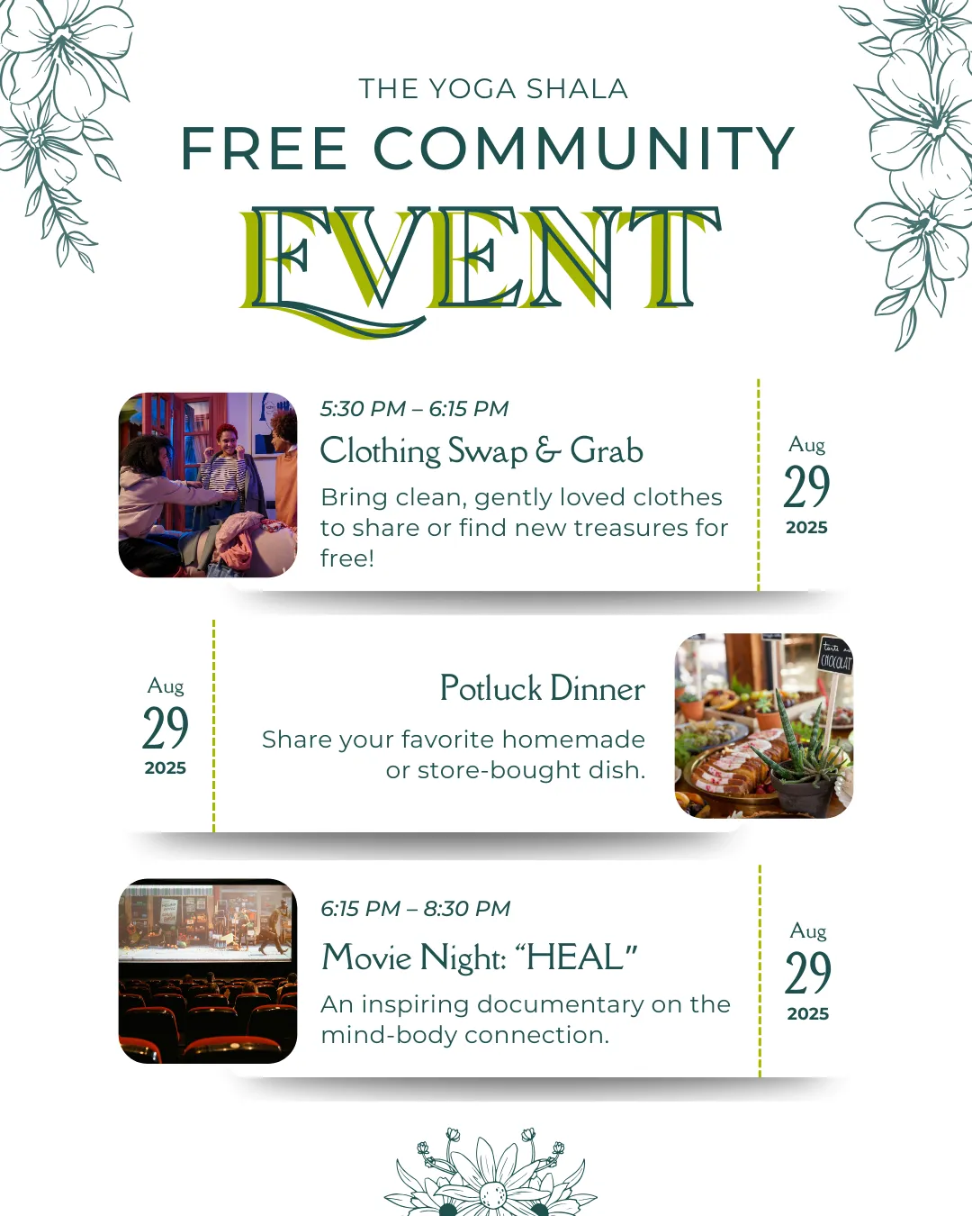 Movie Night + Potluck + Clothing Swap – FREE Community Event!