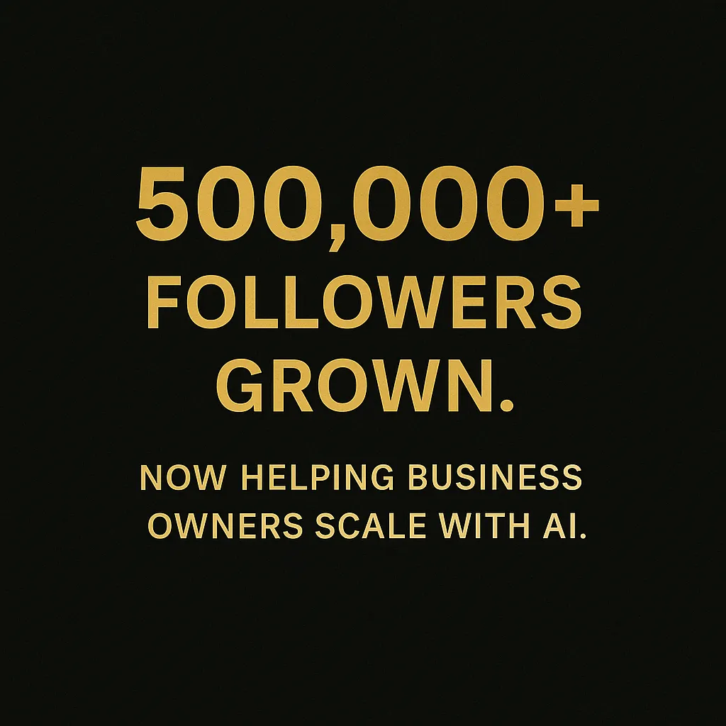 AI Group 360 social media growth-over 500,000 followers grown, helping business owners scale with AI