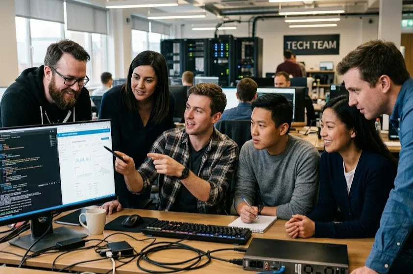 Better Connected IT team collaborating in the Covington office