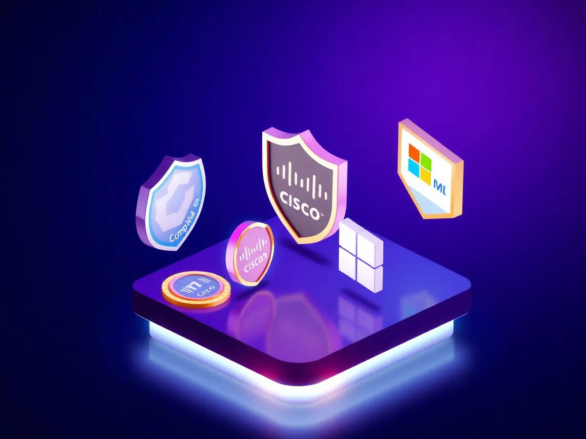Industry IT certifications including CompTIA, Cisco, and Microsoft displayed as 3D badges