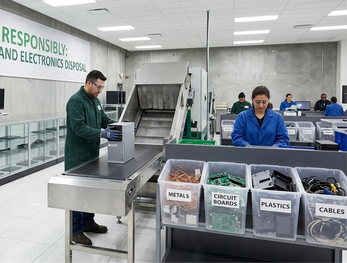 A man recycling the computer
