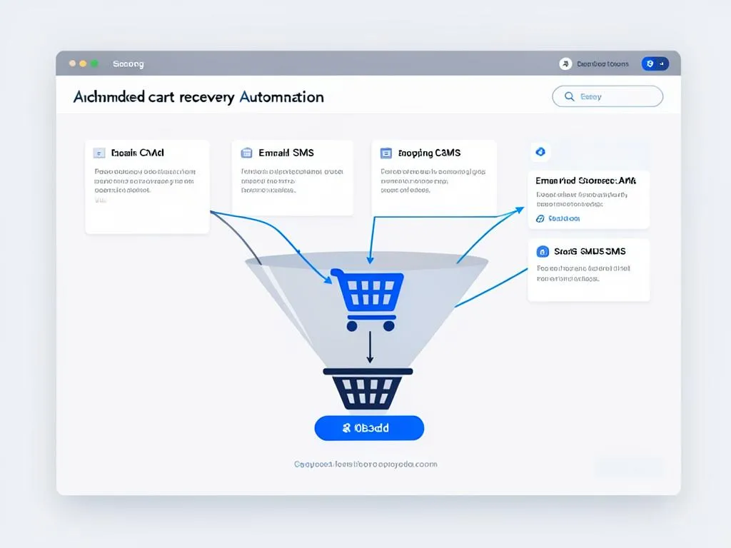 Automated cart abandonment recovery workflow with email and SMS sequences