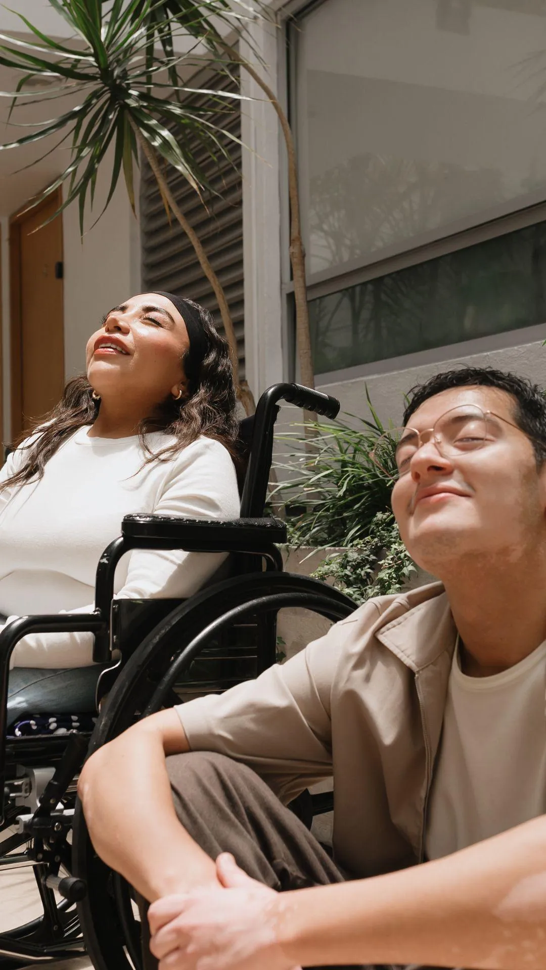 man and a disabled woman feeling free after getting health insurance in Arlington heights 