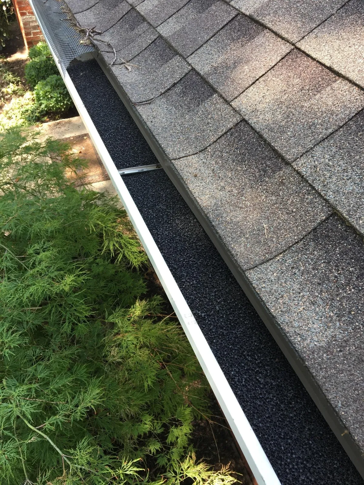 repaired gutter on display