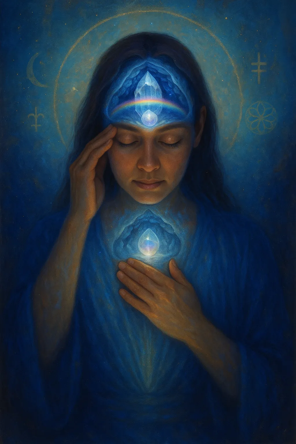 Abstract creative composition referencing NovaNest program elements (tile 2)