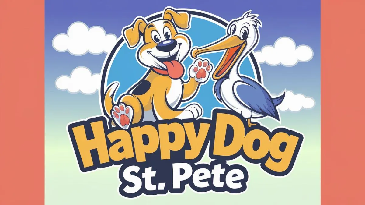 Joyful dog smiling during a walk in St. Petersburg, Florida, illustrating the happiness and care provided by Happy Dog St. Pete.