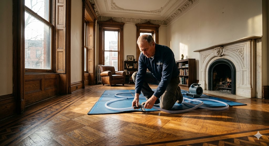 Drying Historic Brownstone Hardwood Floors