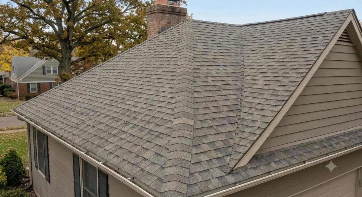 Shingle roof looking natural after rejuvenation